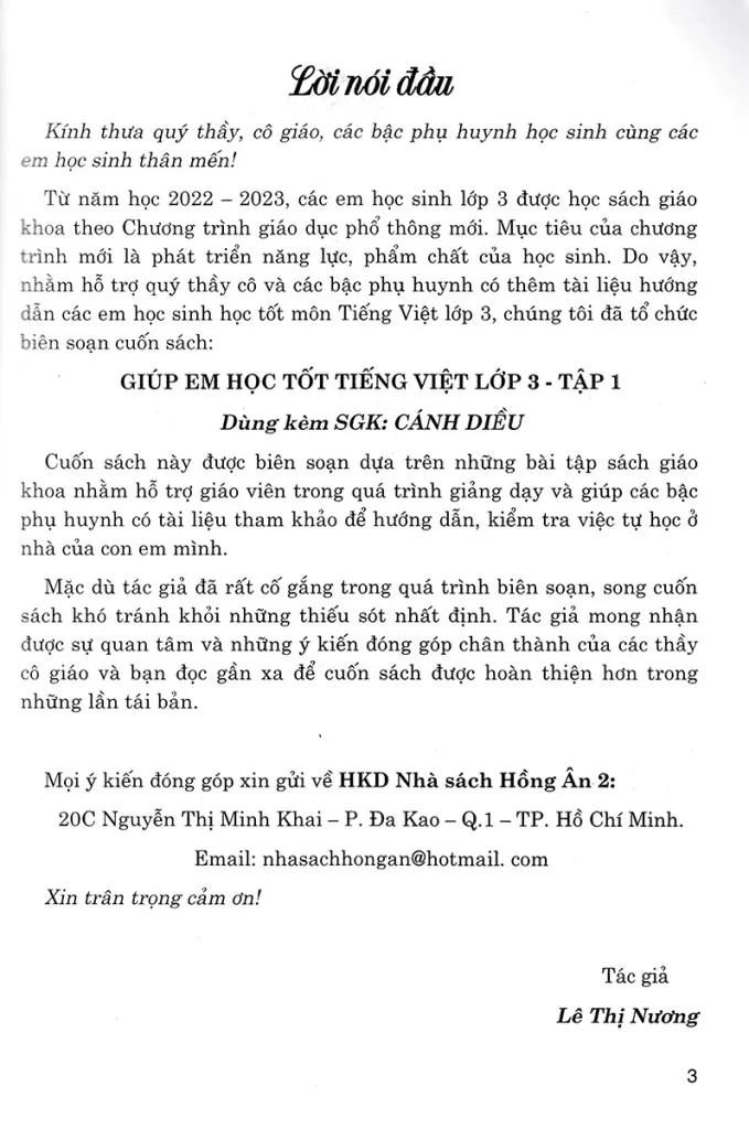 GIÚP EM HỌC TỐT TIẾNG VIỆT LỚP 3 - TẬP 1 (Dùng kèm SGK Cánh Diều)